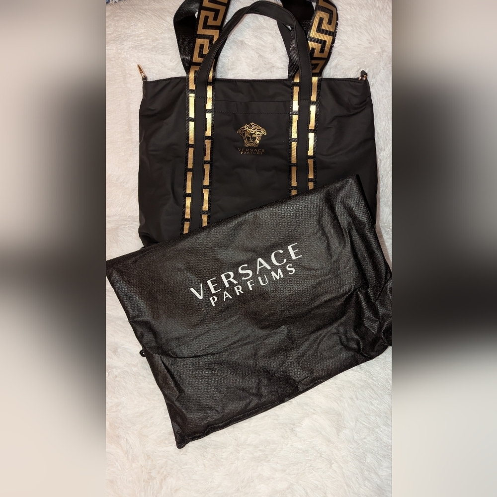 Versace PARFUMS Black Tote Bag
